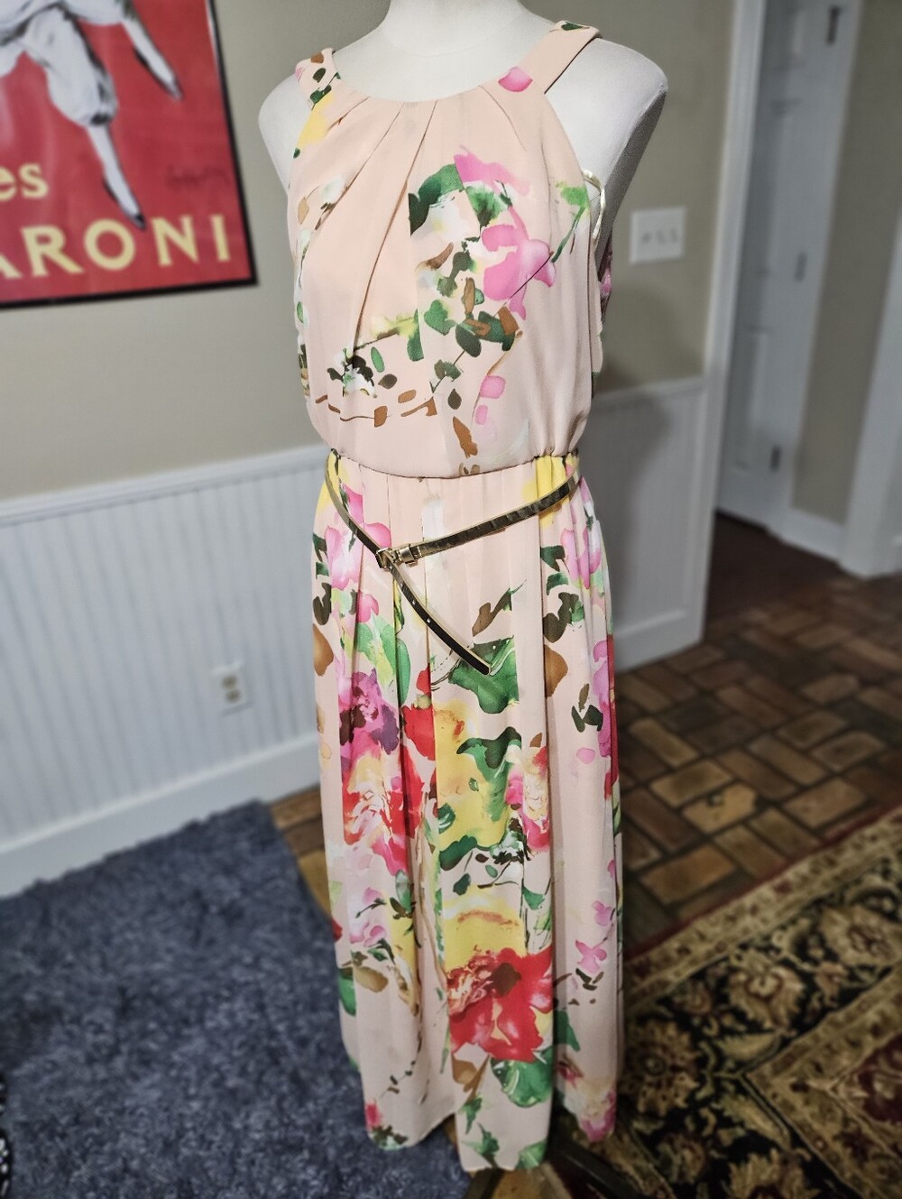 Donna Ricco Floral Dress With Belt 10P